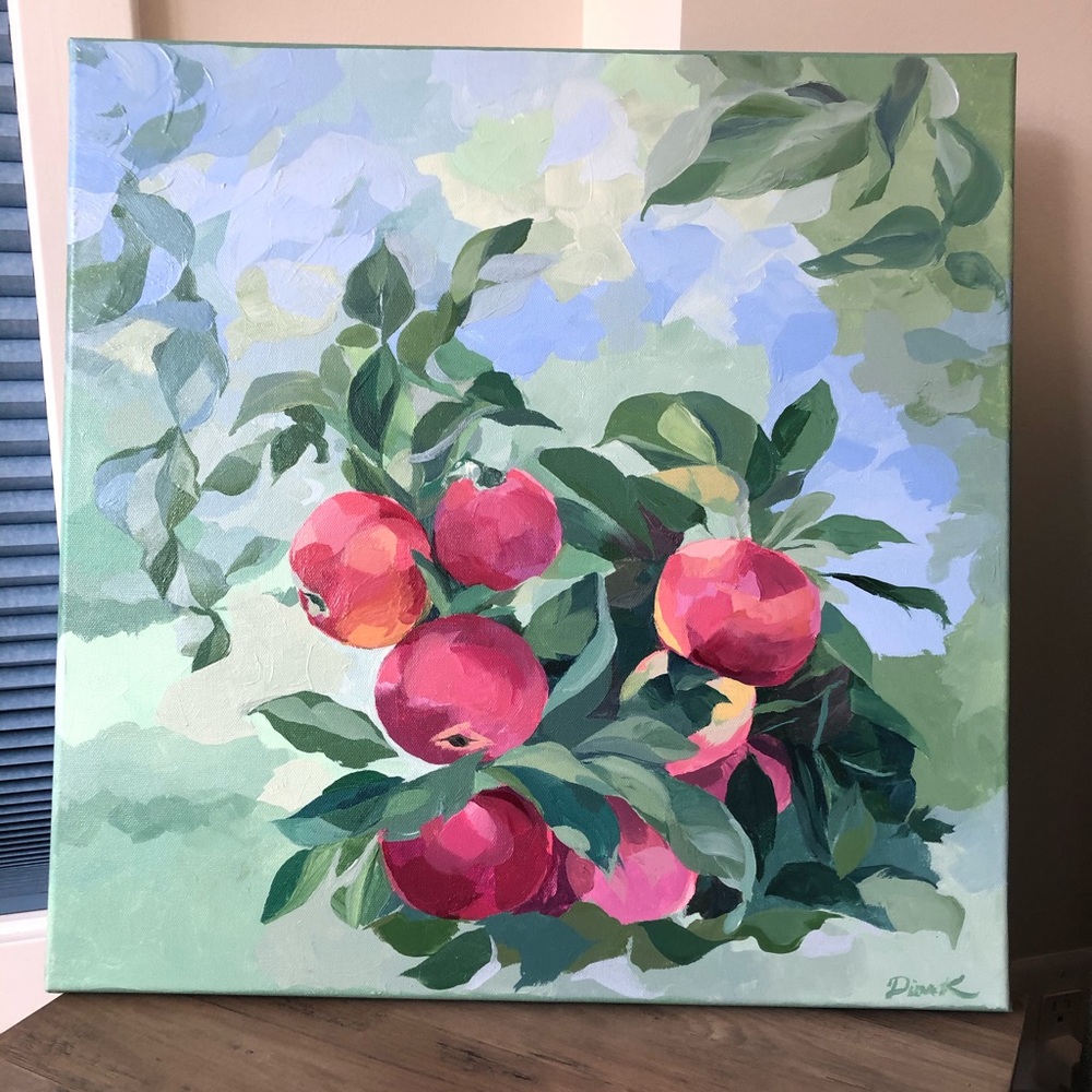“Delicious Apples” acrylic painting on canvas
